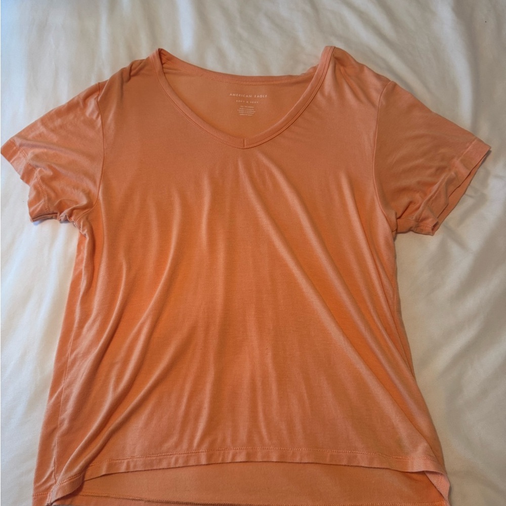 American Eagle Outfitters Orange Short Sleeve Relaxed Tee